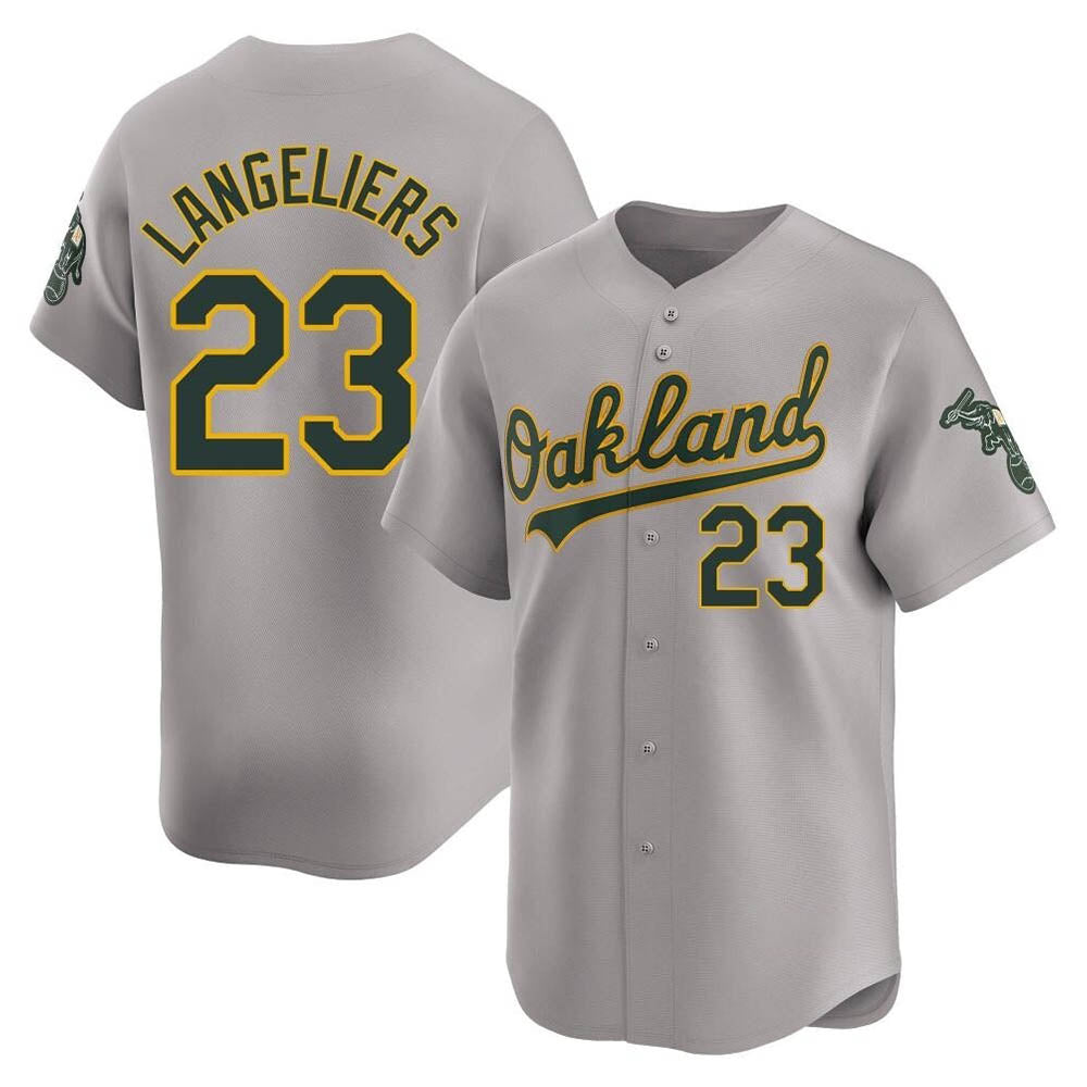 Choea Athletics #23 Shea Langeliers Player Gray Limited Away Stitched Jersey