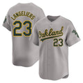 Choea Athletics #23 Shea Langeliers Player Gray Limited Away Stitched Jersey