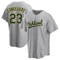 Choea Athletics #23 Shea Langeliers Player Gray Replica Road Stitched Jerseys
