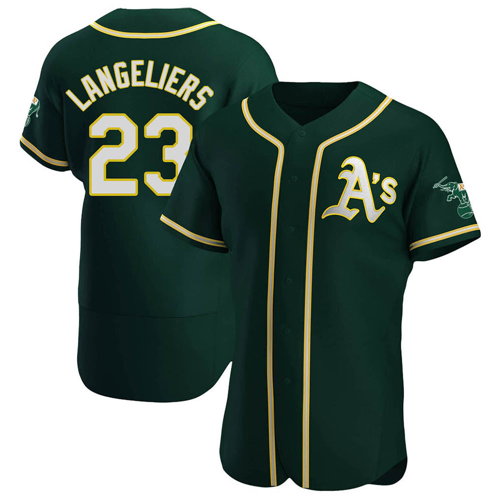 Choea Athletics #23 Shea Langeliers Player Green Authentic Alternate Stitched Jerseys