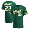 Choea Athletics #23 Shea Langeliers Player Green Authentic Kelly Alternate Stitched Jerseys