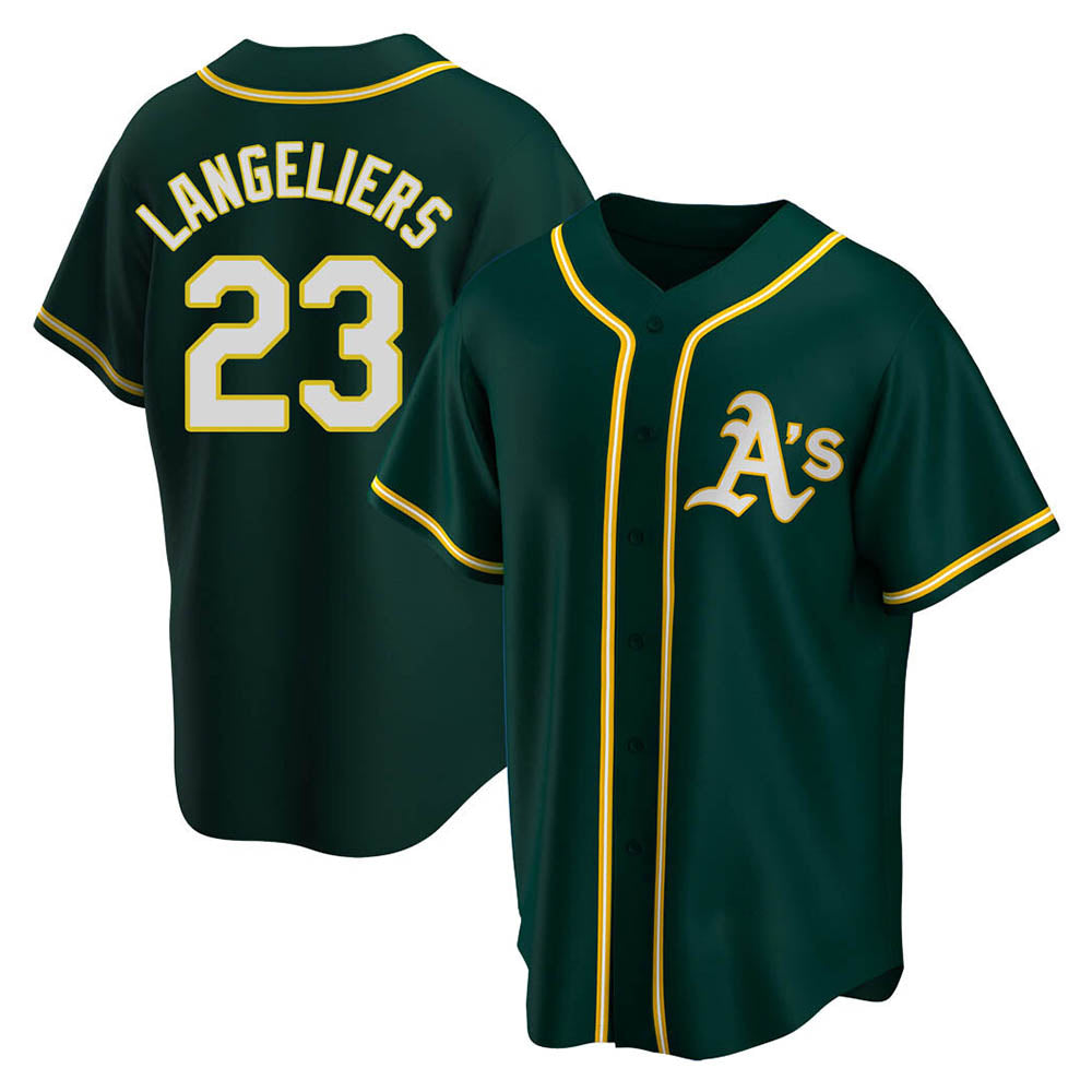 Choea Athletics #23 Shea Langeliers Player Green Replica Alternate Stitched Jerseys