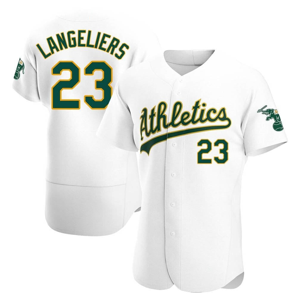 Choea Athletics #23 Shea Langeliers Player White Authentic Home Stitched Jersey