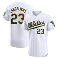 Choea Athletics #23 Shea Langeliers Player White Elite Home Stitched Jersey