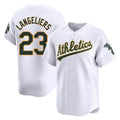 Choea Athletics #23 Shea Langeliers Player White Limited Home Stitched Jersey