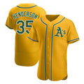 Choea Athletics #35 Rickey Henderson Player Gold Authentic Alternate Stitched Jersey