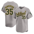 Choea Athletics #35 Rickey Henderson Player Gray Limited Away Stitched Jersey