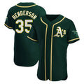 Choea Athletics #35 Rickey Henderson Player Green Authentic Alternate Stitched Jersey
