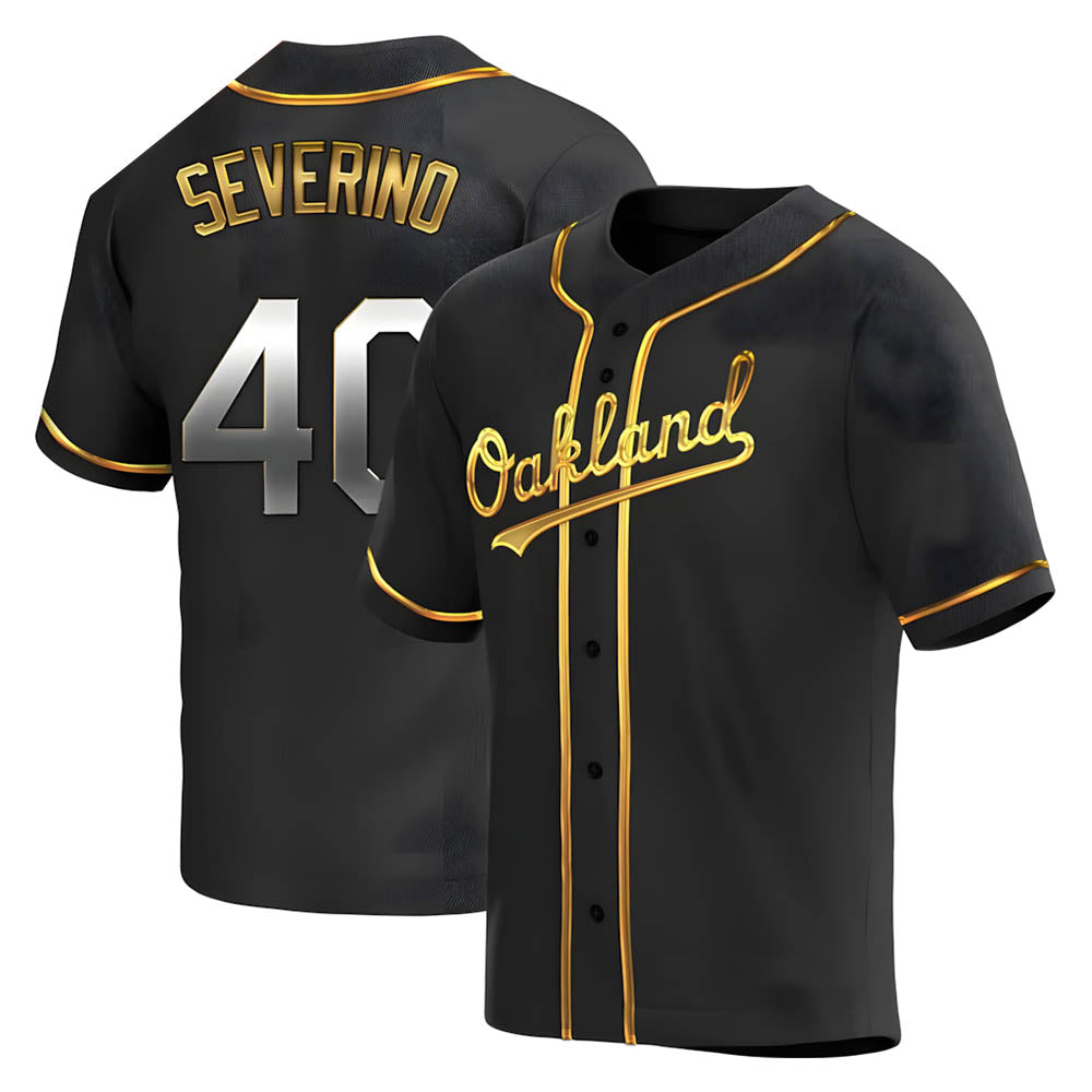Choea Athletics #40 Luis Severino player Gold Replica Black en Alternate Stitched Jersey