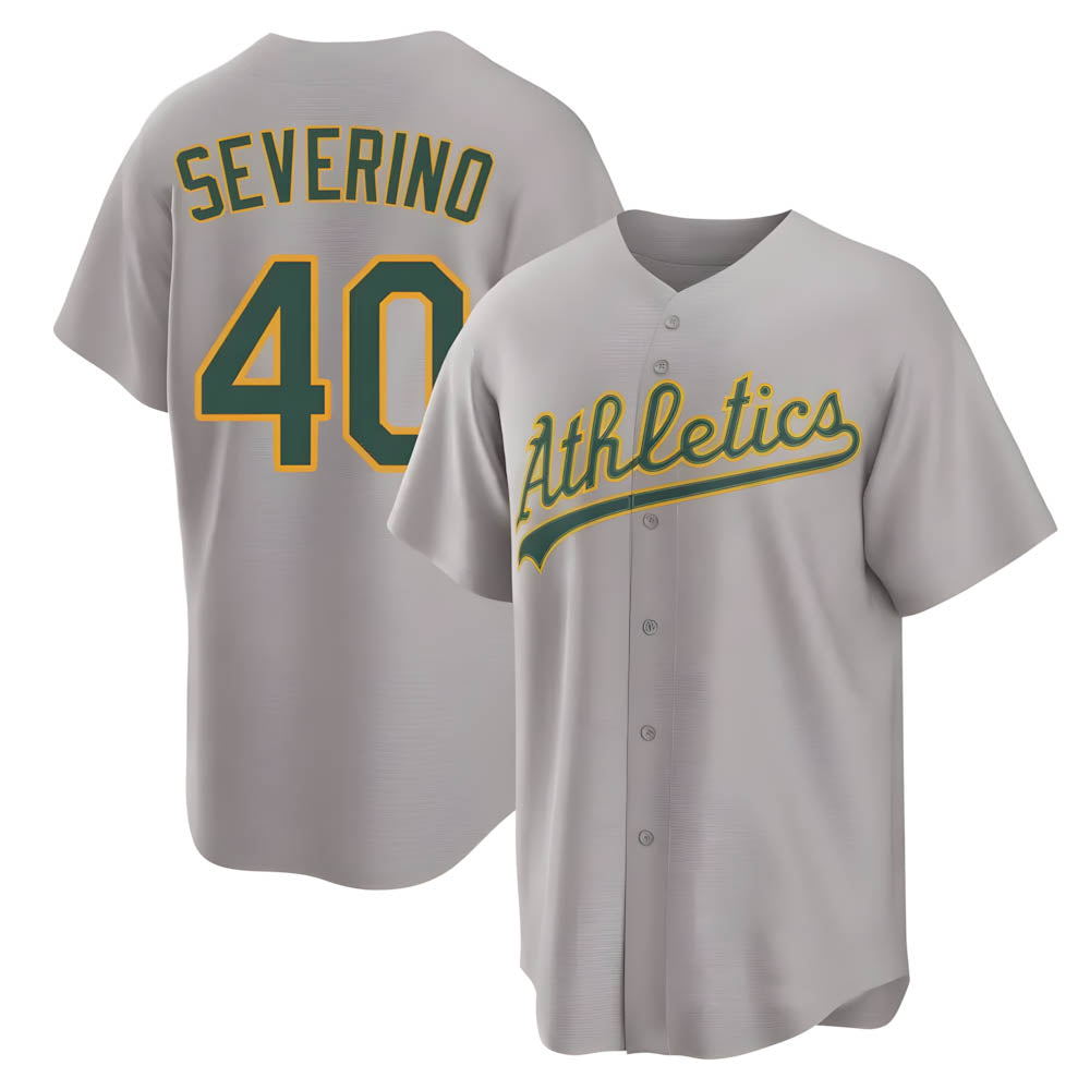 Choea Athletics #40 Luis Severino player Gray Replica Away Stitched Jersey