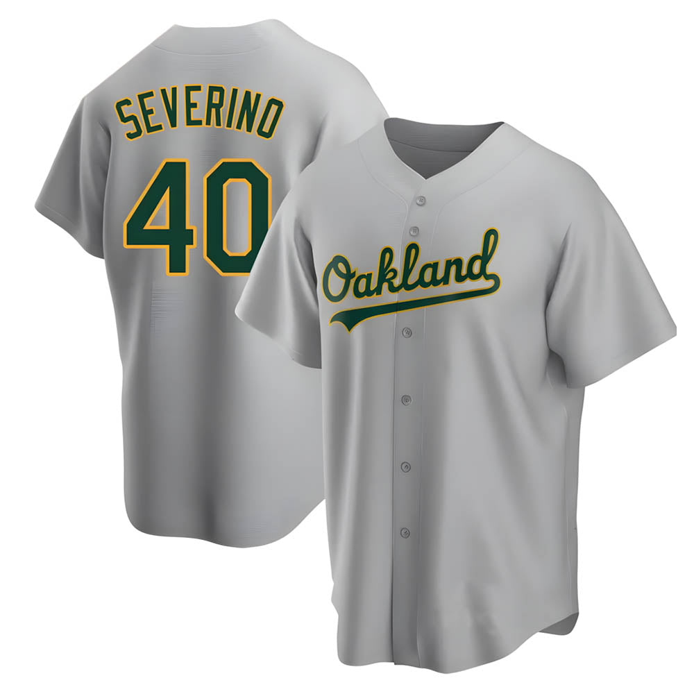 Choea Athletics #40 Luis Severino player Gray Replica Road Stitched Jersey