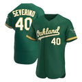 Choea Athletics #40 Luis Severino player Green Authentic Kelly Alternate Stitched Jersey