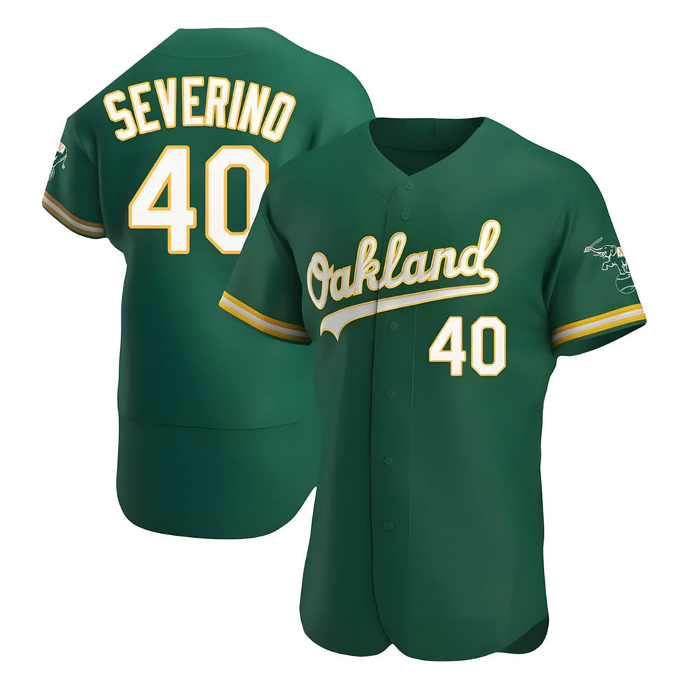 Choea Athletics #40 Luis Severino player Green Authentic Kelly Alternate Stitched Jersey
