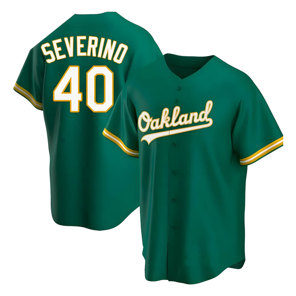 Choea Athletics #40 Luis Severino player Green Replica Kelly Alternate Stitched Jersey