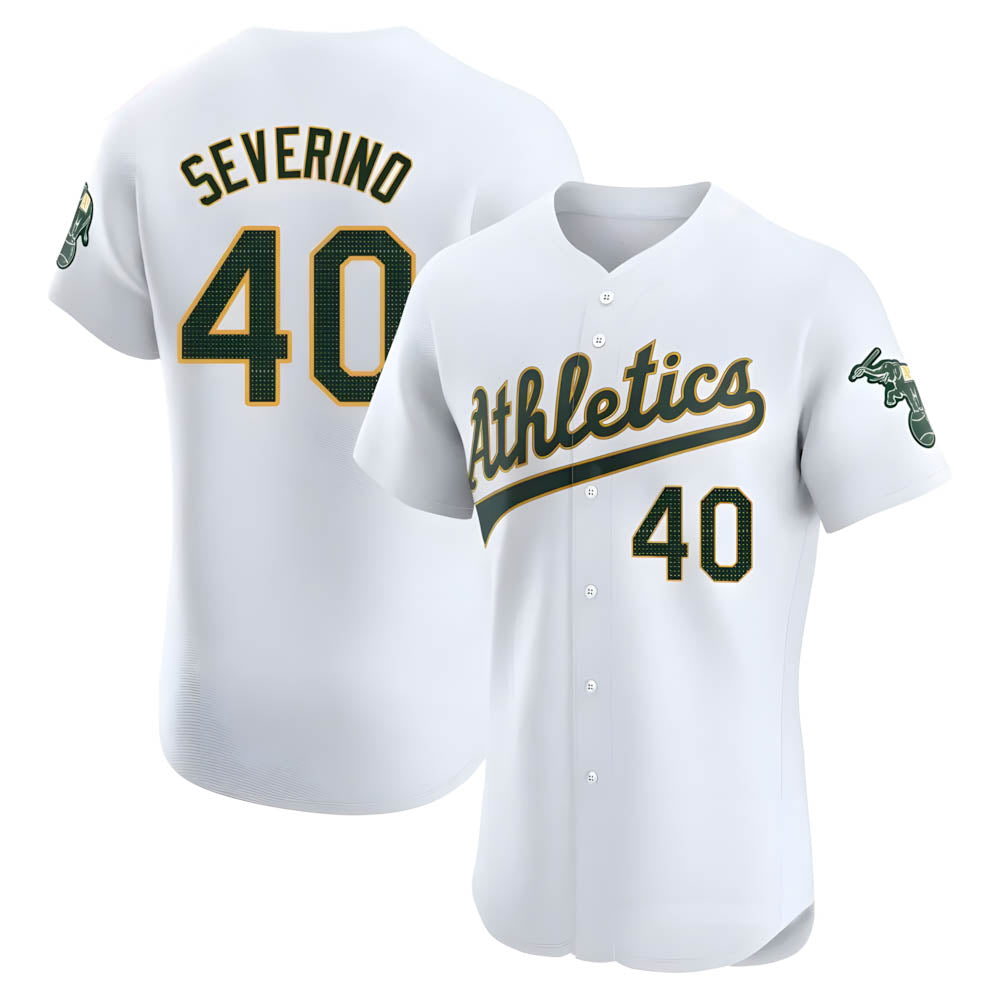 Choea Athletics #40 Luis Severino player White Elite Home Stitched Jersey