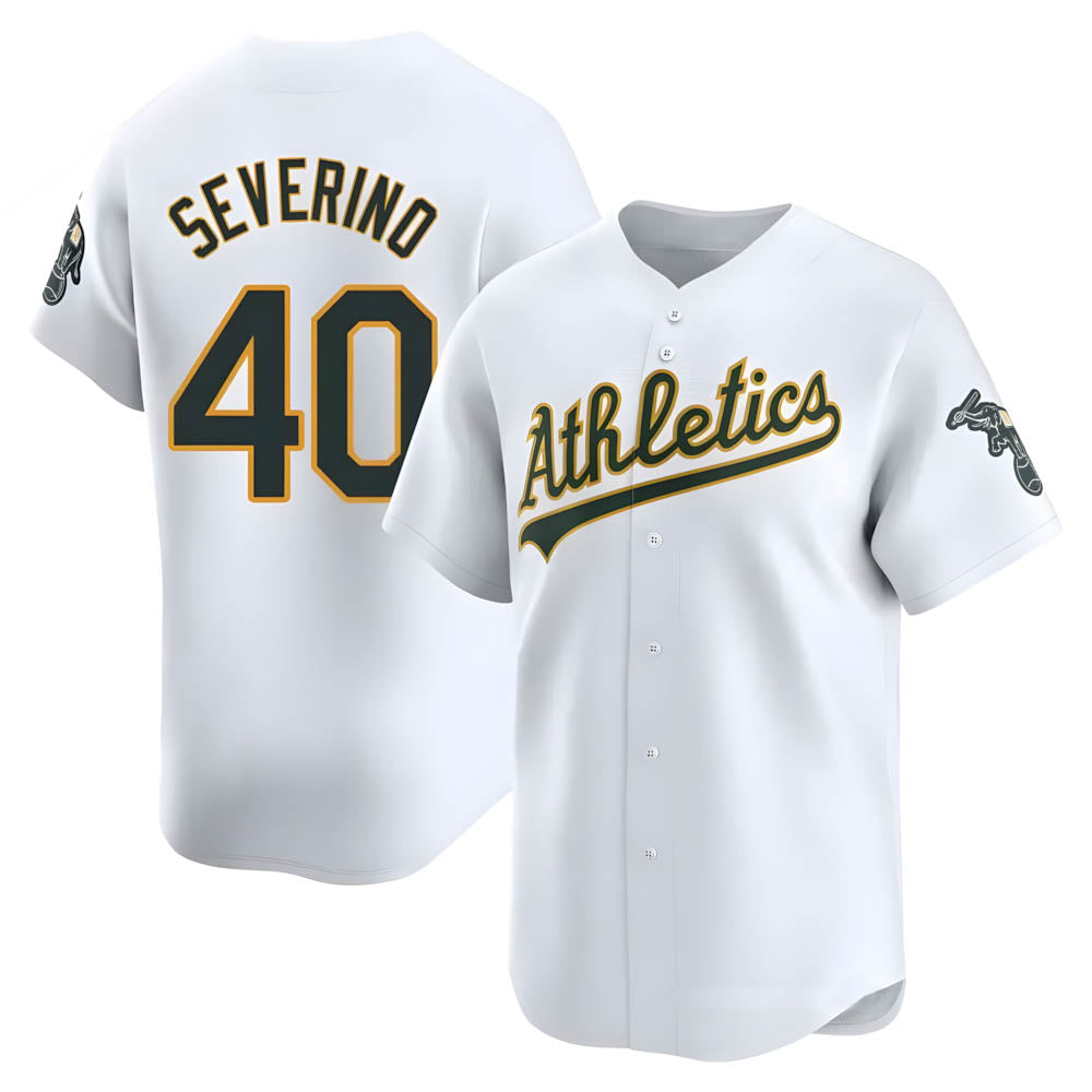 Choea Athletics #40 Luis Severino player White Limited Home Stitched Jersey