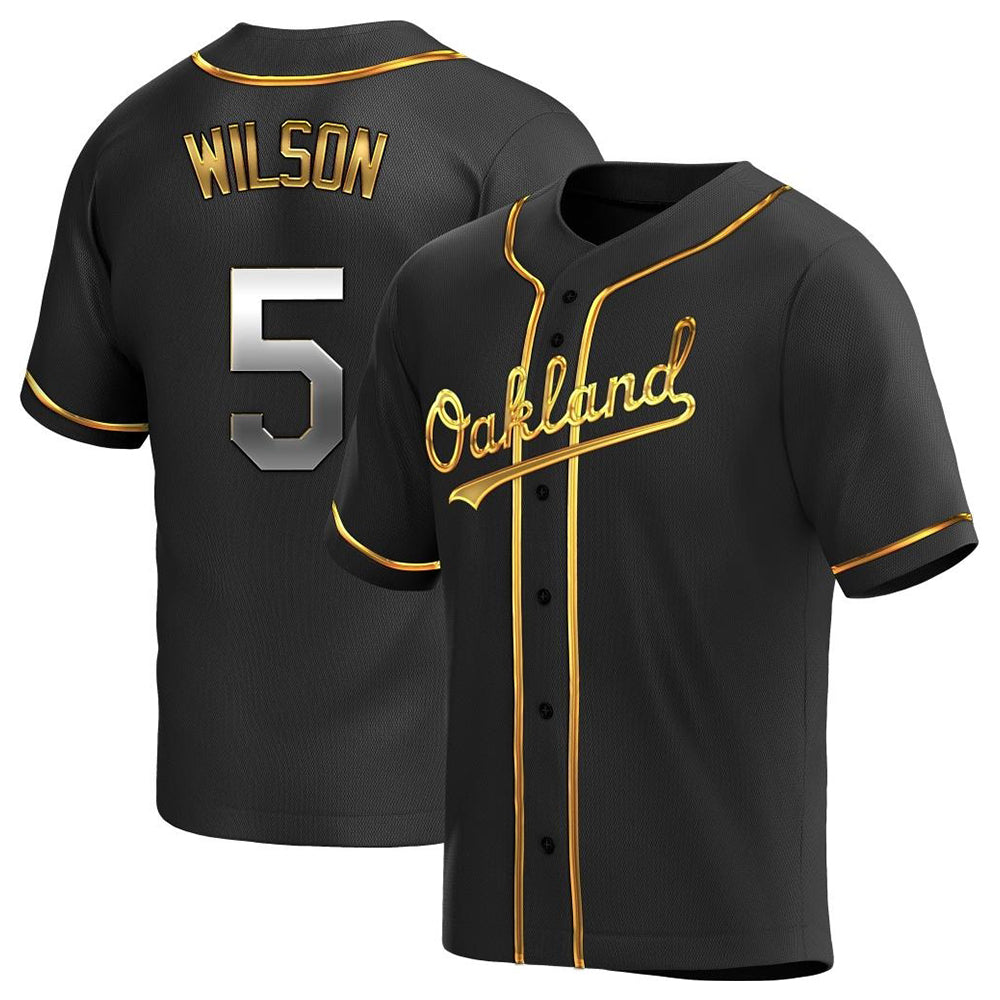 Choea Athletics #5 Jacob Wilson Black Golden Replica Alternate  Stitched Jersey