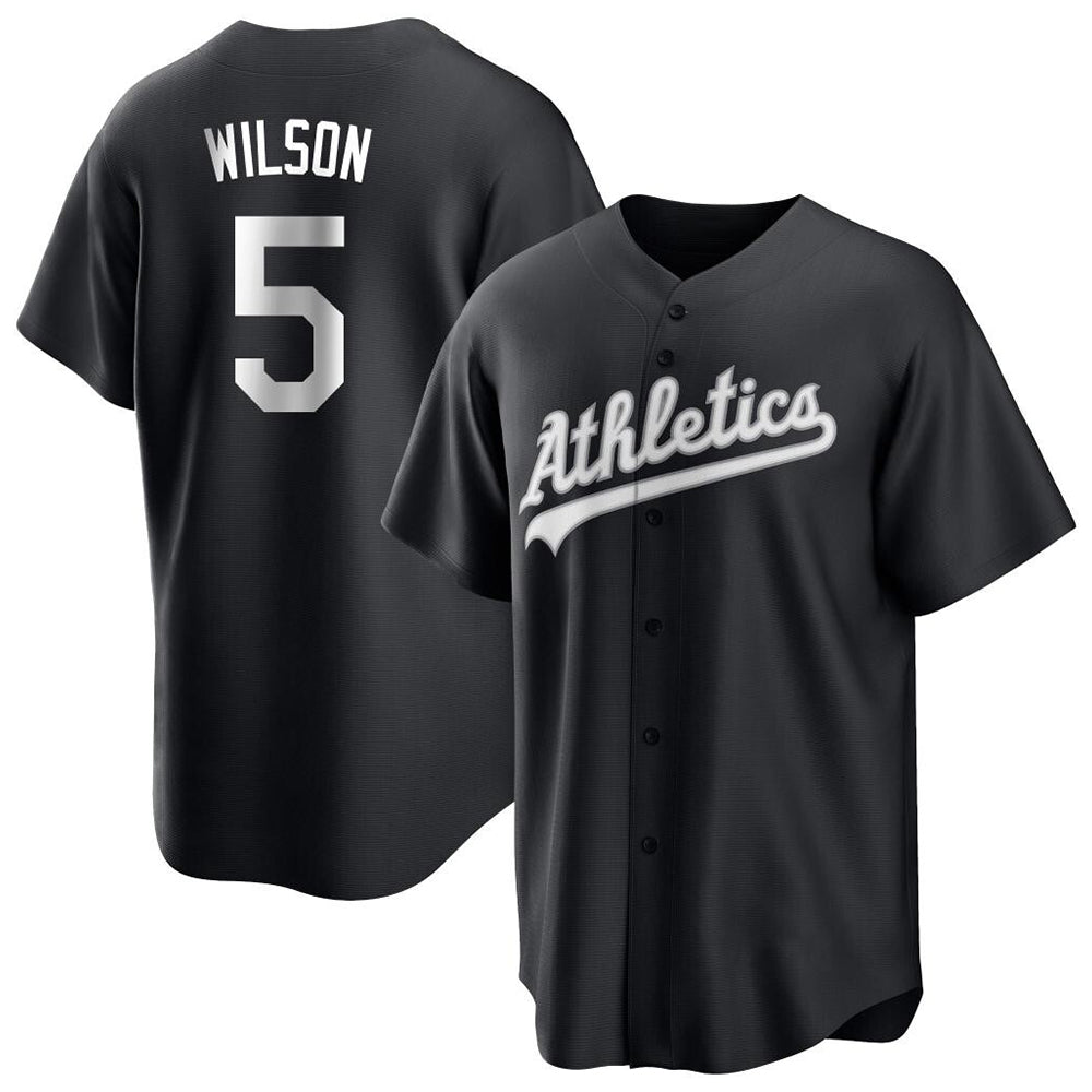 Choea Athletics #5 Jacob Wilson Black&White Replica Alternate Stitched Jersey