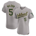 Choea Athletics #5 Jacob Wilson Gray Elite Road Stitched Jersey