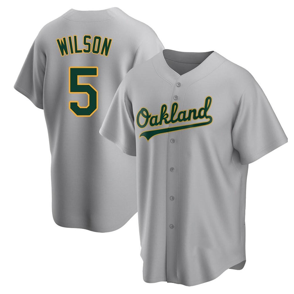 Choea Athletics #5 Jacob Wilson Gray Replica Road Stitched Jersey