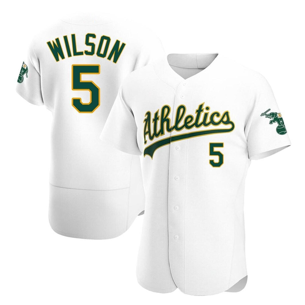 Choea Athletics #5 Jacob Wilson White Authentic Home Stitched Jersey