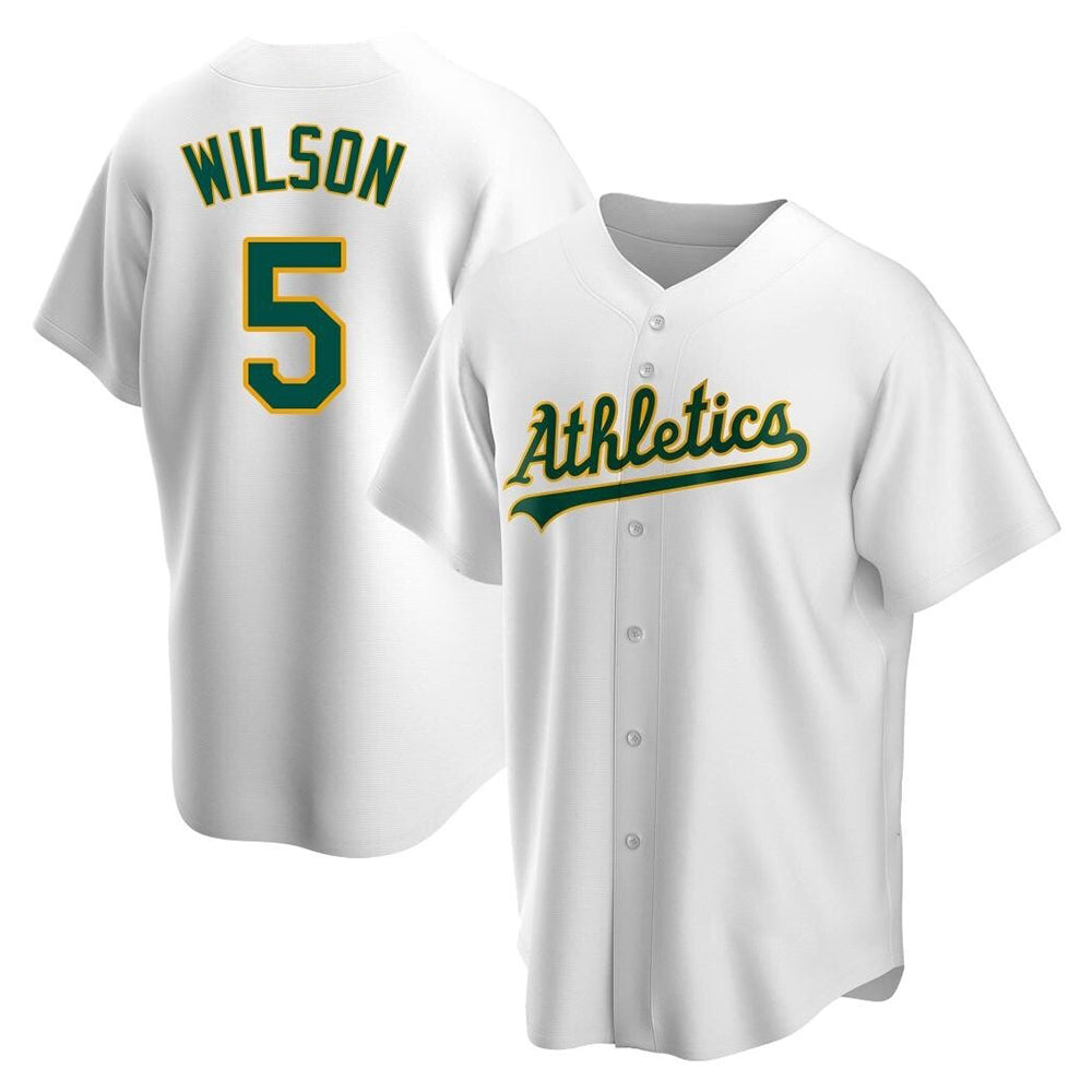 Choea Athletics #5 Jacob Wilson White Replica Home Stitched Jersey
