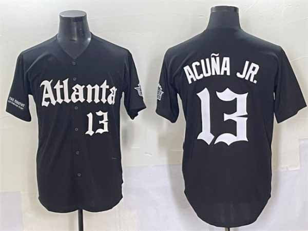 Choea A.Braves #13 Ronald Acuna Jr. Black Gothic South x Outkast Edition Vapor Limited Stitched Personalized Jersey
