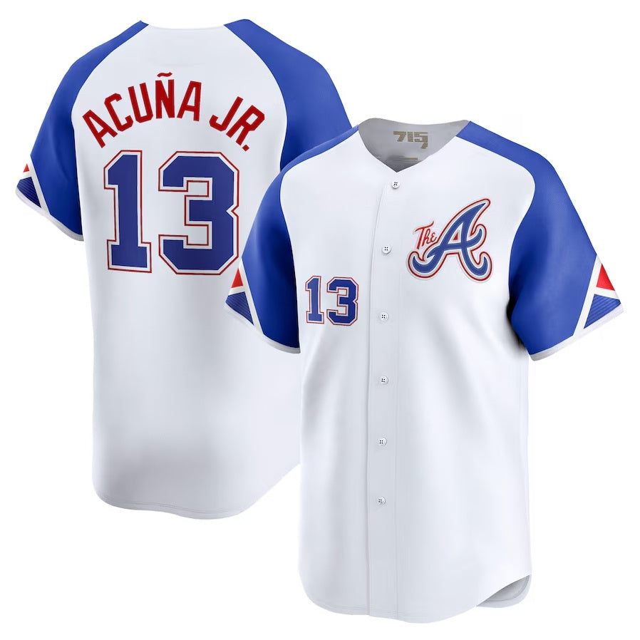 Choea A.Braves #13 Ronald Acuna Jr. City Connect Limited Jersey - White Personalized Jerseys