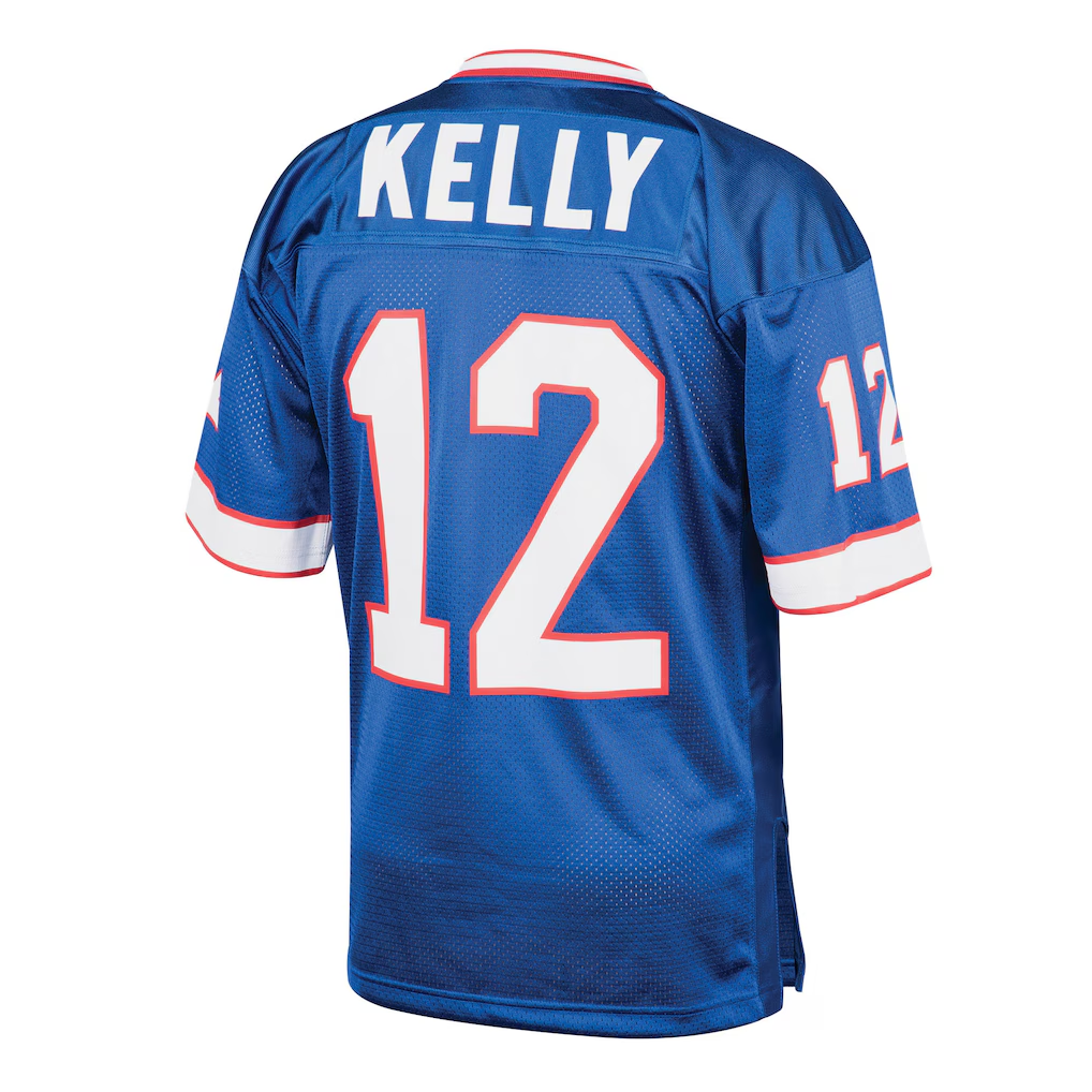 Choea B.Bills 1994 #12 Jim Kelly Mitchell & Ness Royal Authentic Throwback Retired Player Stitched Puhic Jersey