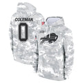 Choea B.Bills #0 Keon Coleman Player Arctic Camo Salute to Service Hoodies Stitched Jerseys