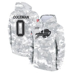 Choea B.Bills #0 Keon Coleman Player Arctic Camo Salute to Service Hoodies Stitched Jerseys