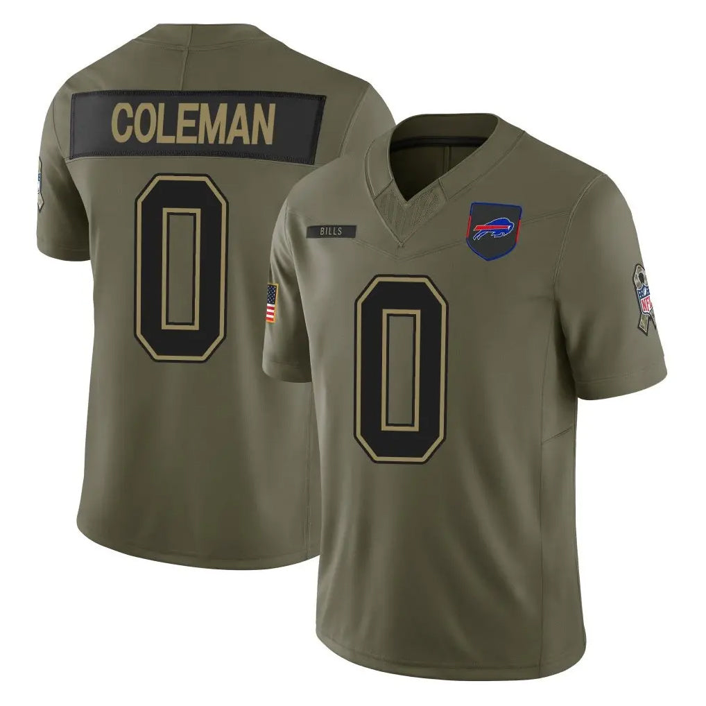 Choea B.Bills #0 Keon Coleman Player Olive Salute To Service Limited Game Stitched Jerseys