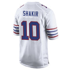 Choea B.Bills #10 Khalil Shakir Player White Alternate Home Game Stitched Jerseys