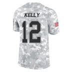 Choea B.Bills #12 Jim Kelly Player Arctic Camo Salute to Service Limited Stitched Jerseys