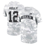 Choea B.Bills #12 Jim Kelly Player Arctic Camo Salute to Service T-Shirt Hoodies Stitched Jerseys