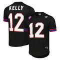 Choea B.Bills #12 Jim Kelly Player Black Mitchell & Ness Replica Mesh Limited Stitched Jerseys