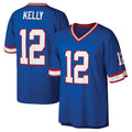 Choea B.Bills #12 Jim Kelly Player Blue Replica Throwback Limited Stitched Jerseys