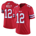 Choea B.Bills #12 Jim Kelly Player Red Vapor Untouchable Limited Home Game Stitched Jerseys