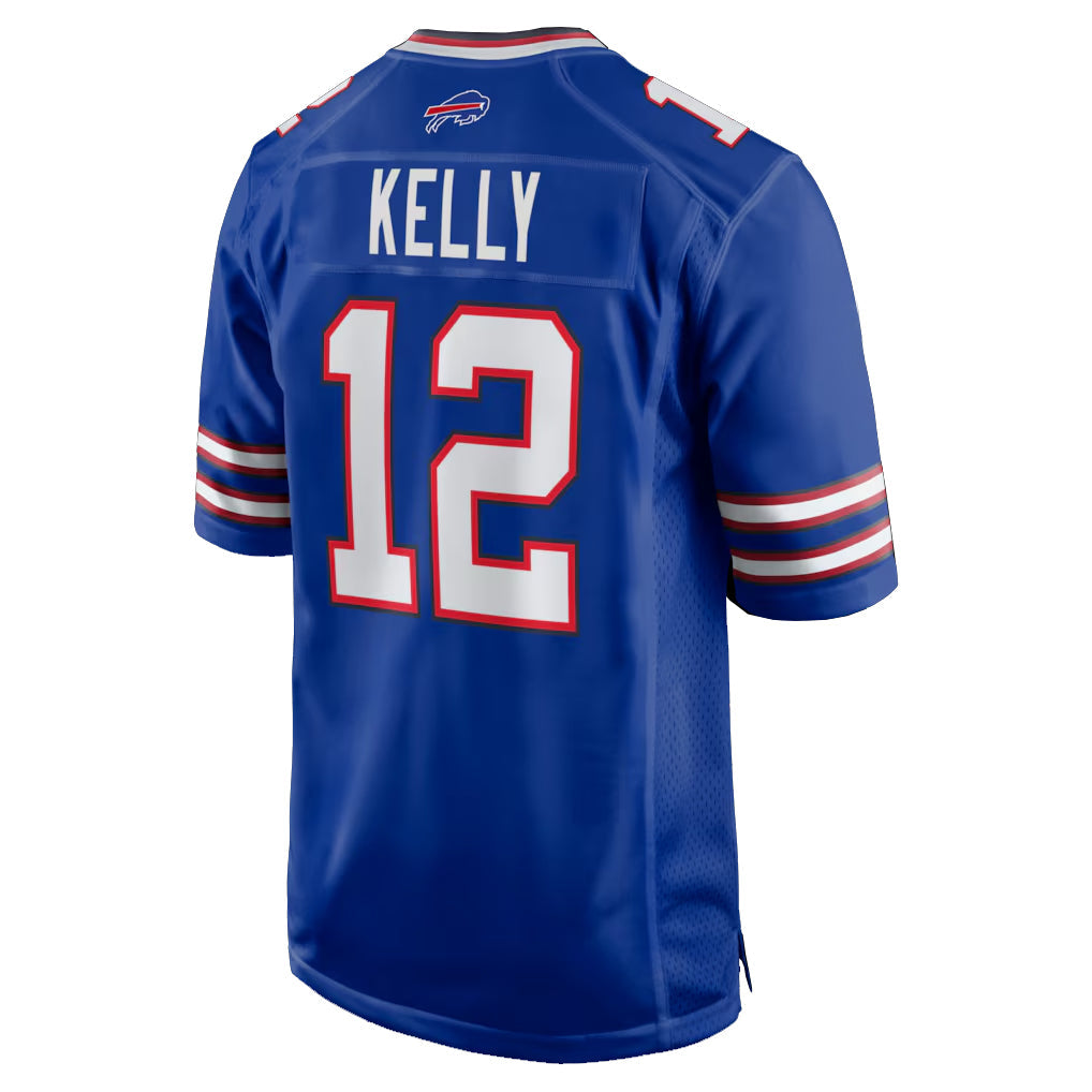 Choea B.Bills #12 Jim Kelly Player Royal Home Game Stitched Jerseys