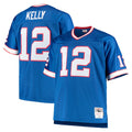 Choea B.Bills #12 Jim Kelly Player Royal Mitchell & Ness Big & Tall 1990 Retired Replica Limited Stitched Jerseys