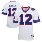 Choea B.Bills #12 Jim Kelly Player White Mitchell & Ness XXV Throwback Limited Stitched Jerseys