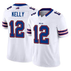 Choea B.Bills #12 Jim Kelly Player White Vapor F.U.S.E. Limited Stitched Jerseys