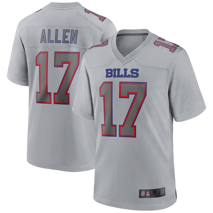 Choea B.Bills #17 Josh Allen Player Gray Game Stitched Jerseys