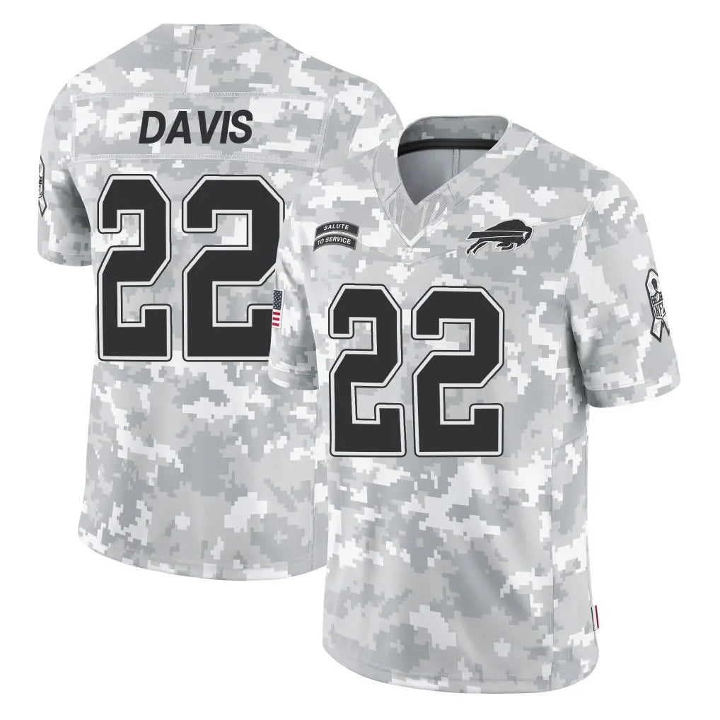 Choea B.Bills #22 Ray Davis Player Arctic Camo Salute to Service Limited Stitched Jerseys
