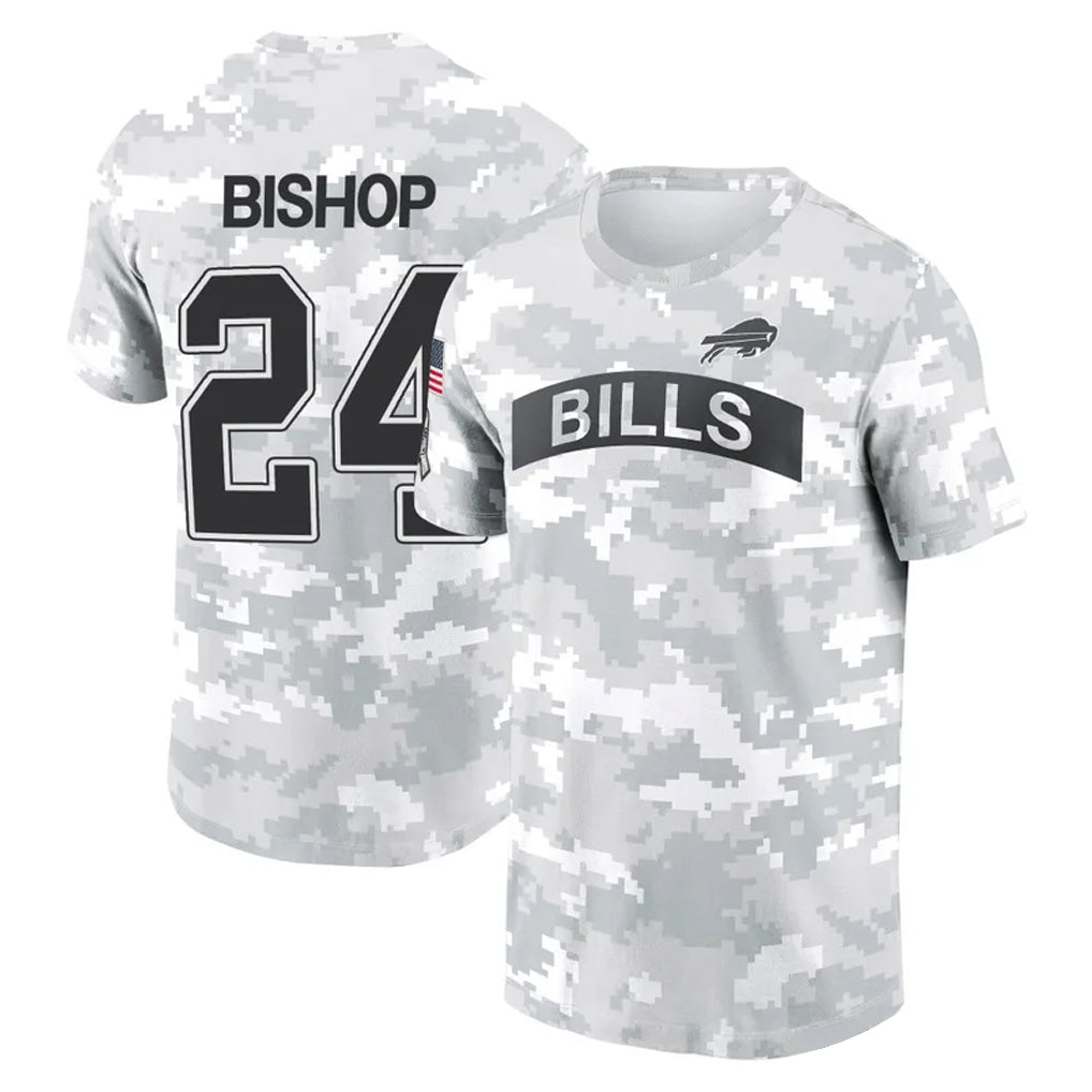 Choea B.Bills #24 Cole Bishop Player Arctic Camo Salute to Service T-Shirt Hoodies Stitched Jerseys