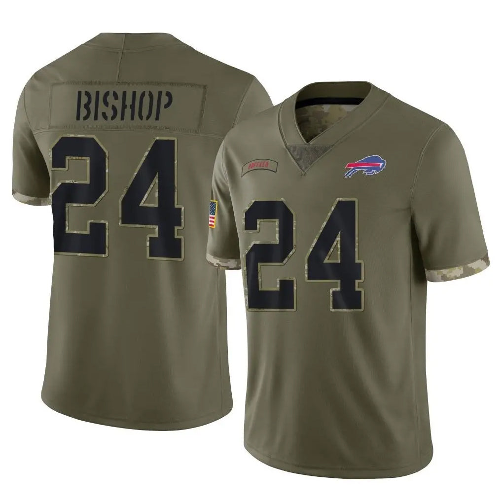 Choea B.Bills #24 Cole Bishop Player Olive Salute To Service Game Stitched Jerseys