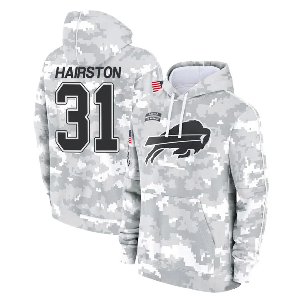 Choea B.Bills #31 Maxwell Hairston Player Arctic Camo Salute to Service Hoodies Limited Stitched Jerseys