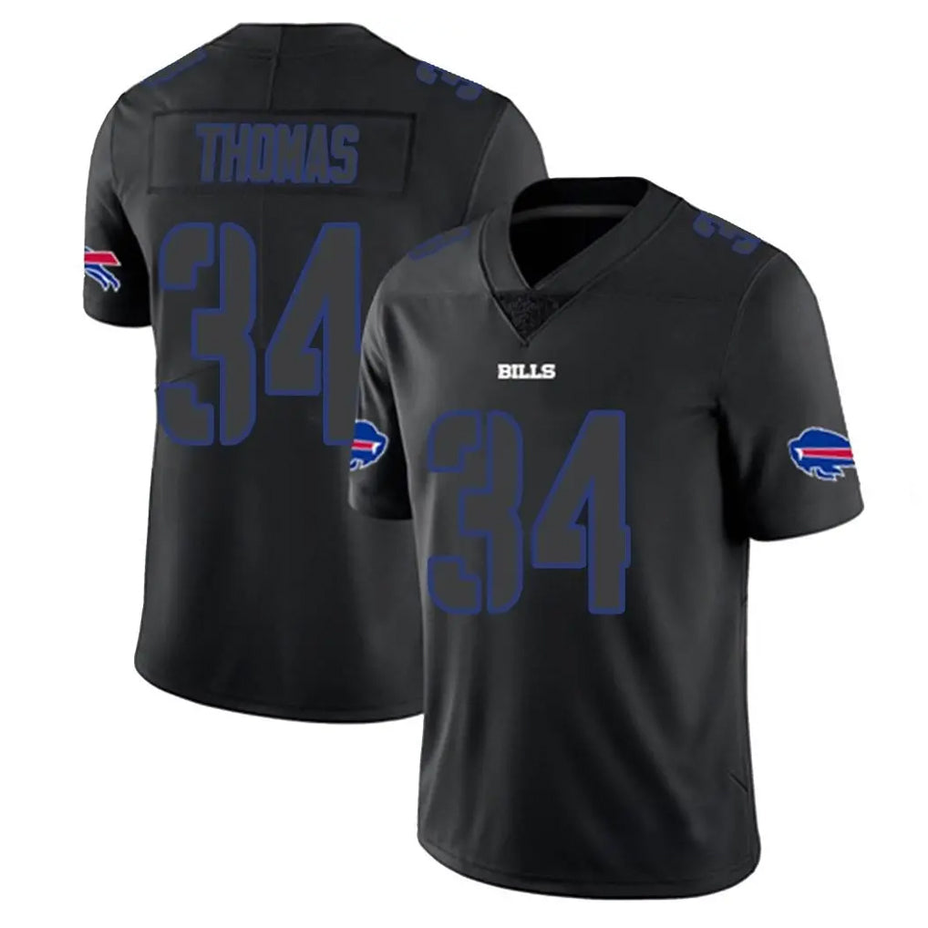 Choea B.Bills #34 Thurman Thomas Player Black Impact Limited Home Game Stitched Jerseys