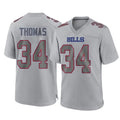 Choea B.Bills #34 Thurman Thomas Player Gray Fashion Home Game Stitched Jerseys