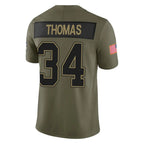 Choea B.Bills #34 Thurman Thomas Player Olive Salute To Service Limited Game Stitched Jerseys